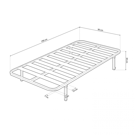 Estrado de ripas RX Silver 90x190 cm