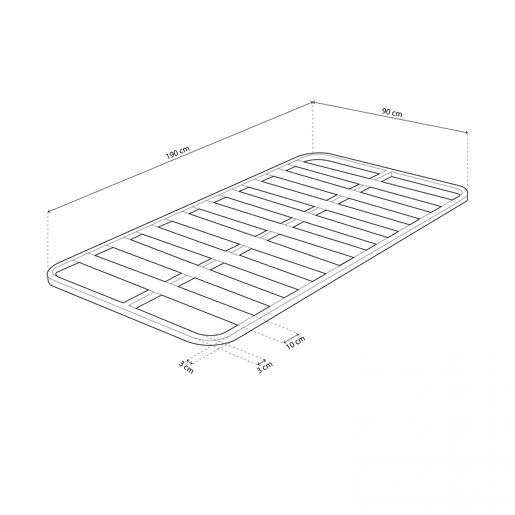 Estrado de ripas RX Silver 90x190 cm
