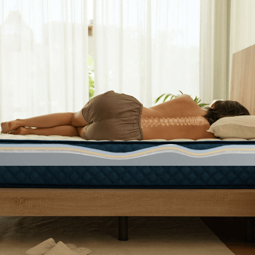 Colchão Viscoelástico Mulhacén DualSense Nalui reversível com tecido Aloe Vera, firmeza média-alta azul