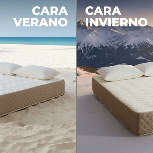 Colchão Viscoelástico Mulhacén DualSense Nalui reversível com tecido Aloe Vera, firmeza média-alta Beige