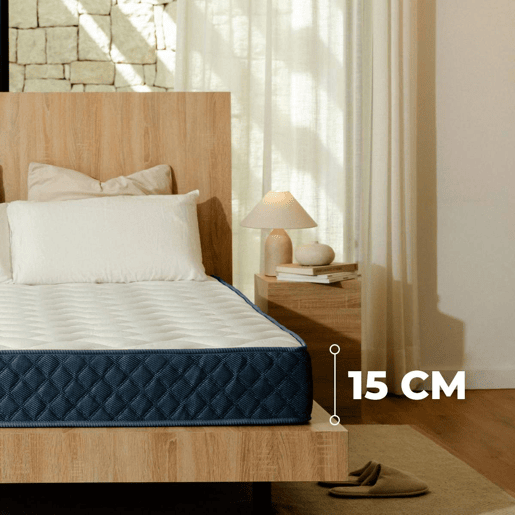 Colchão Viscoelástico Mulhacén DualSense Nalui tecido Aloe Vera e 3D respirável azul