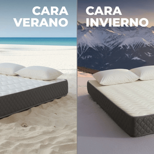 Colchão Viscoelástico Mulhacén DualSense Nalui reversível com tecido Aloe Vera, firmeza média-alta Gris