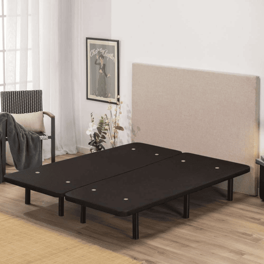 Base Estofada Nalui em aço com pés de 25 cm e 5 barras transversais Negro