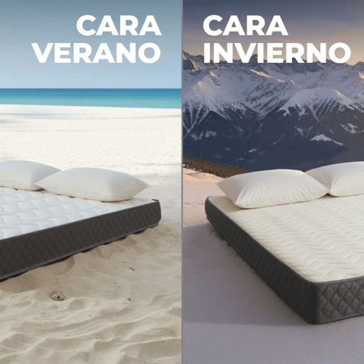 Colchão Viscoelástico Mulhacén DualSense Nalui reversível com tecido Aloe Vera, firmeza média-alta Blanco