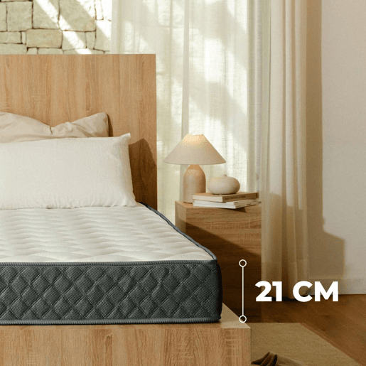 Colchão Viscoelástico Mulhacén DualSense Nalui reversível com tecido Aloe Vera, firmeza média-alta Blanco