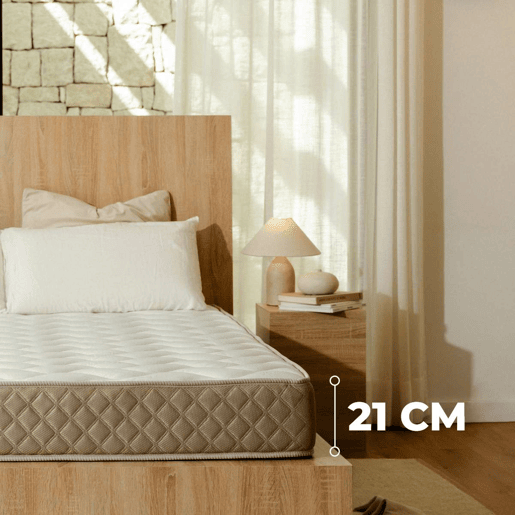 Colchão Viscoelástico Mulhacén DualSense Nalui reversível com tecido Aloe Vera, firmeza média-alta Beige