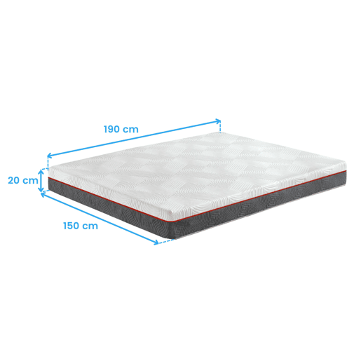 Colchão Nert Air Flow 135x190 cm com núcleo flexível, firmeza média-alta, respirável, 20 cm de altura
