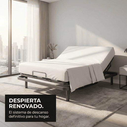 Cama rebatível vertical Hausbed de casal 135x190 em branco com sistema de abertura suave e estrutura reforçada