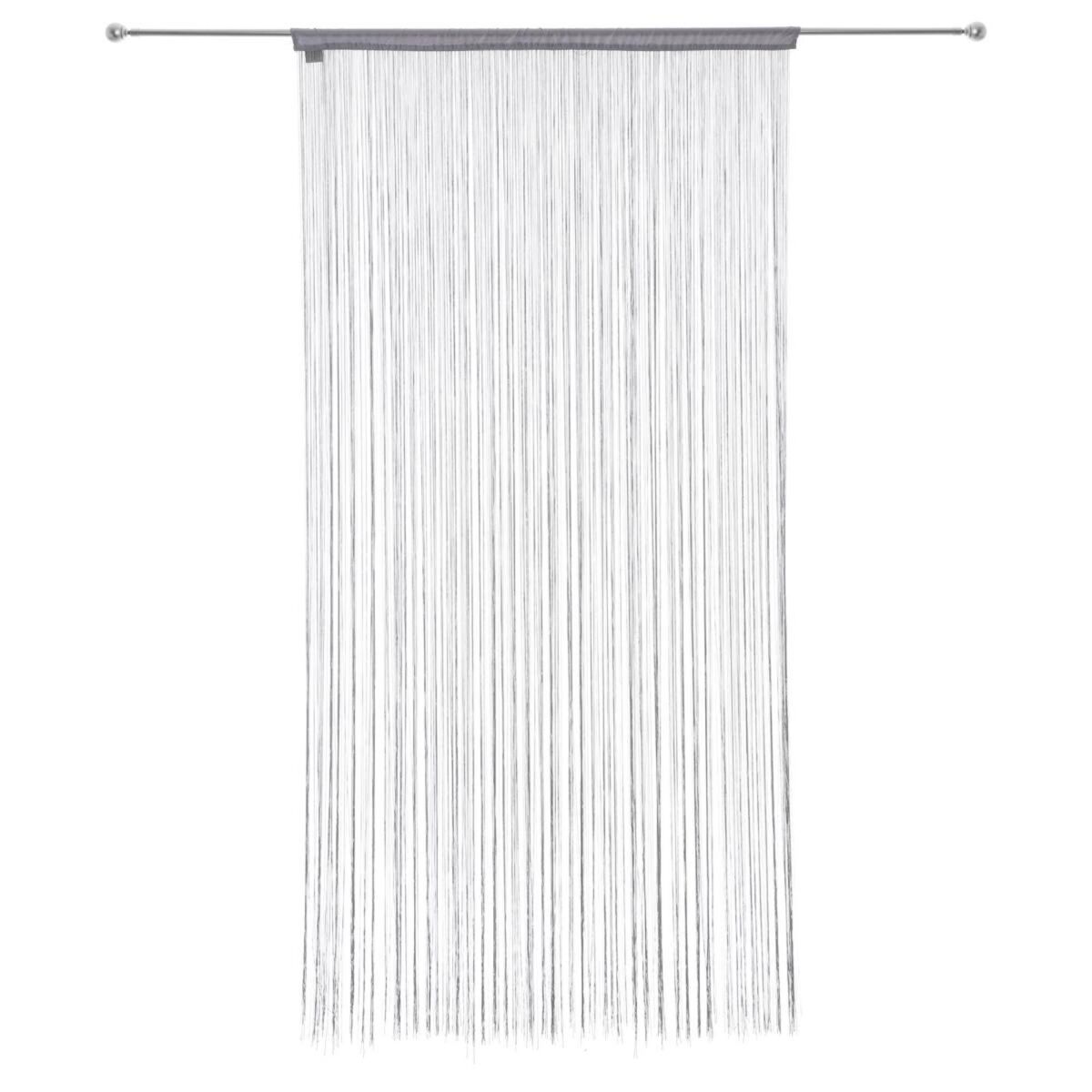 Well home cortina de hilos 90x200cm en color gris ligera y moderna