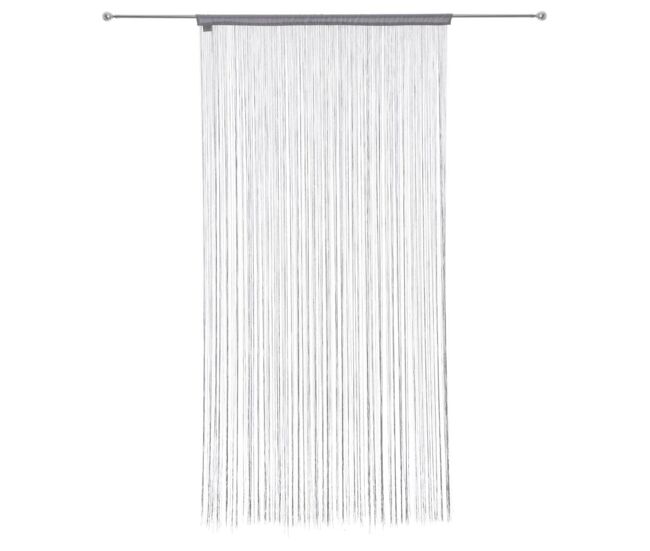 Well home cortina de hilos 90x200cm en color gris ligera y moderna