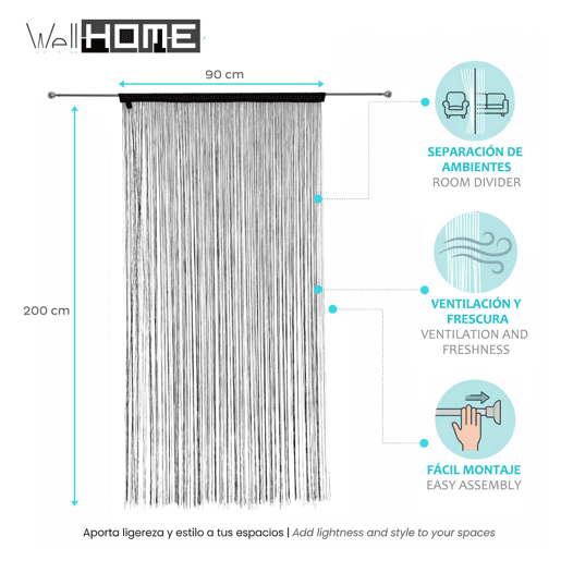 Cortina de corda Well Home