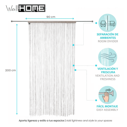 Cortina de corda Well Home