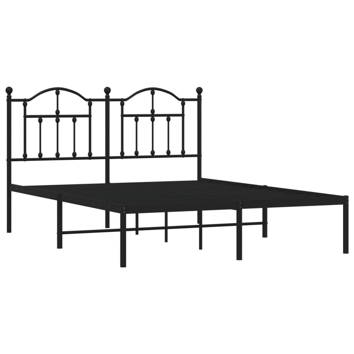 Estructura de cama doble sebastián metal negro 183x213 cm