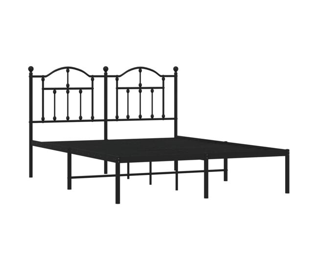 Estructura de cama doble sebastián metal negro 183x213 cm