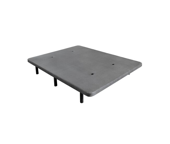 Base tapizada dollie con 5 patas - 135x190cm - color gris con patas negras - homekit