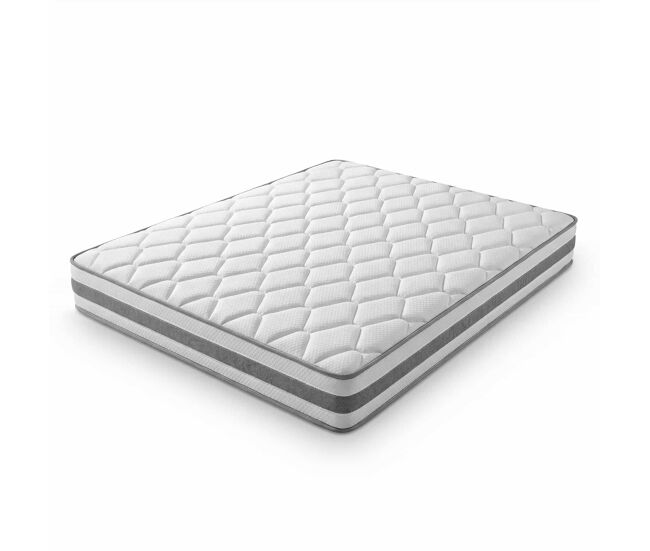 Colchón 90x200 - muelles ensacados 7 zonas, espuma de confort, ergonómico, h4, 25cm - blanco