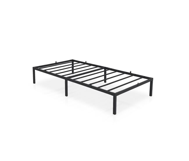 Estructura de cama plegable de metal somier de lamas 120x200 cm negro cama de invitados 9 patas 20 lamas