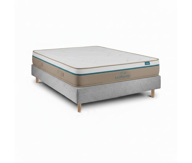 Conjunto spring visco y sommier cement 200 x 80 cm altura 62 cm leafsleep