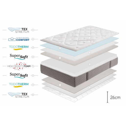 Colchão Viscoelástico Platinium Classic, 26cm, 160x200cm - Moonia Colchão Viscoelástico Platinium Classic, 26cm, 160x200cm - Moonia