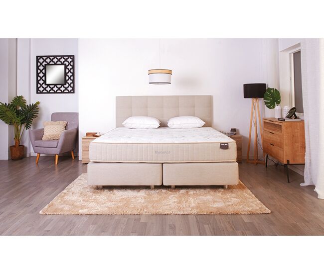 Pack elegance bed muelles ensacados beige flex 150x190cm