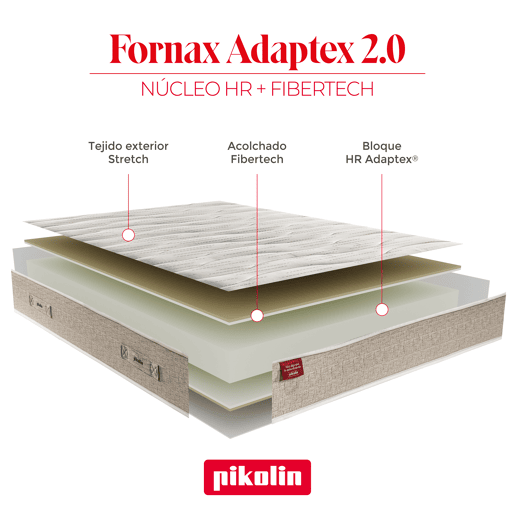 Colchão de espuma HR FORNAX ADAPTEX PIKOLIN 95x190cm