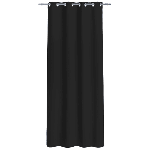 Cortina de poliéster BLACKOUT NIGHT 135x260cm cor preta