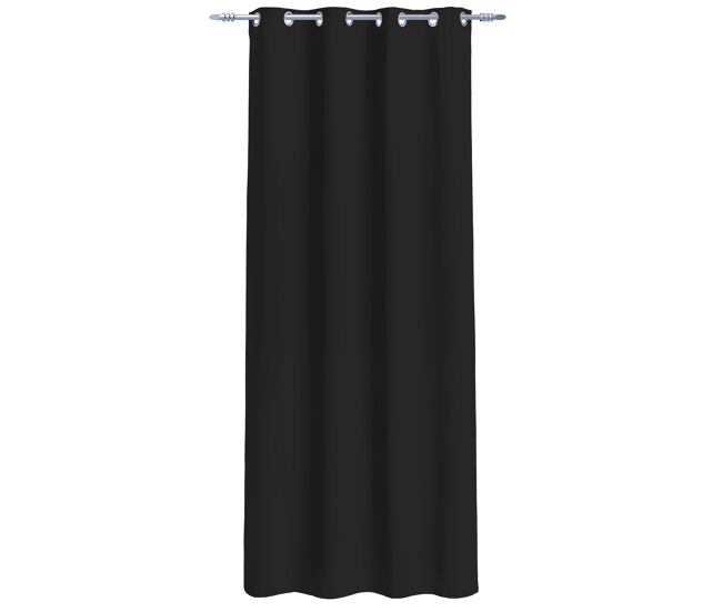 Cortina poliéster blackout night 135x260cm color negro