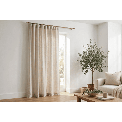 Cortina de rede de poliéster NENI 135x260cm cor branca