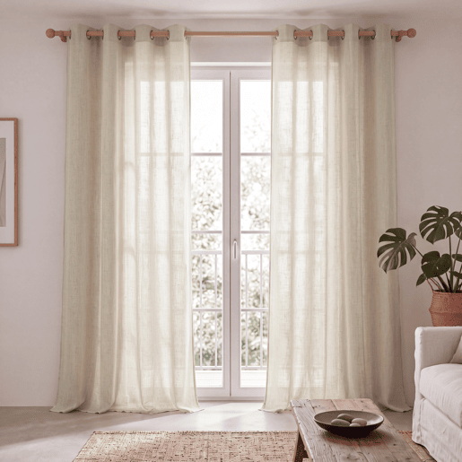 Cortina de ilhós COMO 140x260cm cor bege Cortina de ilhós COMO 140x260cm cor bege
