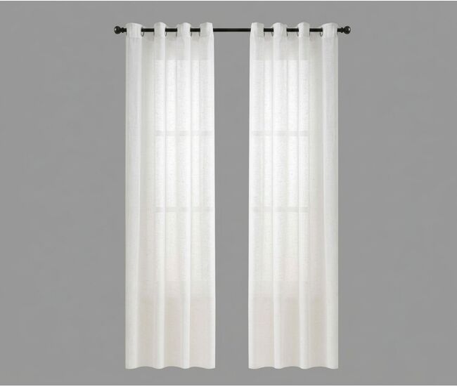 Set de 2 visillos mali 140x260cm color blanco