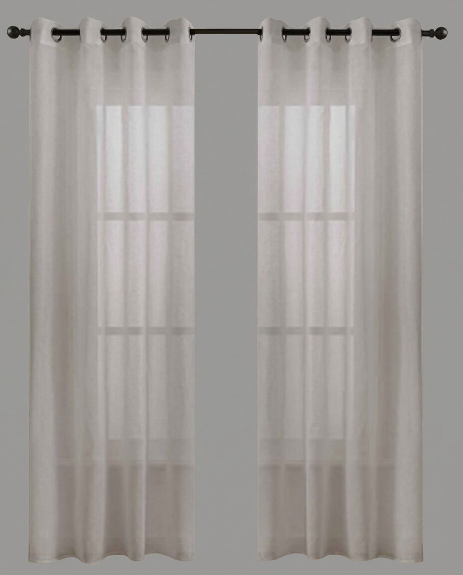 Set de 2 visillos mali 140x260cm color piedra