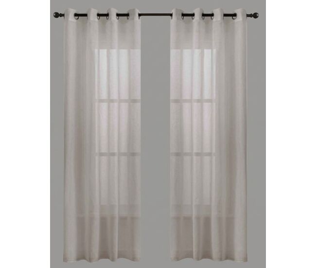 Set de 2 visillos mali 140x260cm color piedra