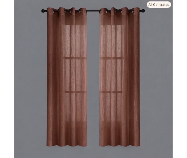 Visillo ollados lantana 140x260cm color terracota