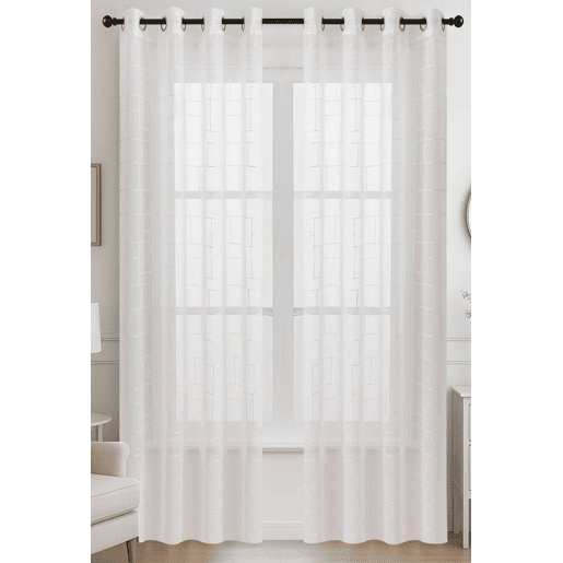 Cortina de ilhós COSMOS 140x260cm cor branco Cortina de ilhós COSMOS 140x260cm cor branco