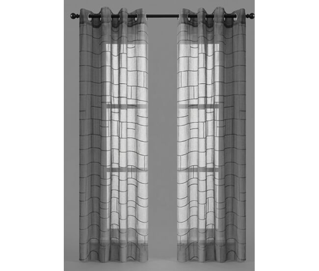 Visillo ollados cosmos 140x260cm color gris