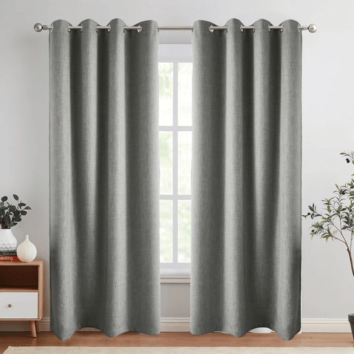 Cortina de ilhós DENIA 140x260cm cor cinza
