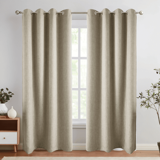 Cortina de ilhós DENIA 140x260cm cor taupe
