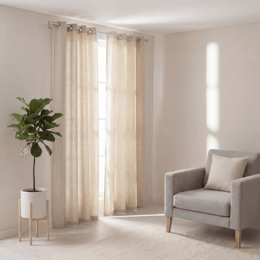 Cortina de poliéster PANAMA 140x260cm cor branco