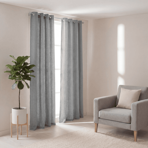 Cortina de poliéster PANAMA 140x260cm cor prateado