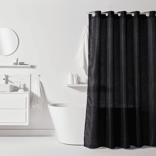 Cortina de banho JACQUARD 180x200cm preto