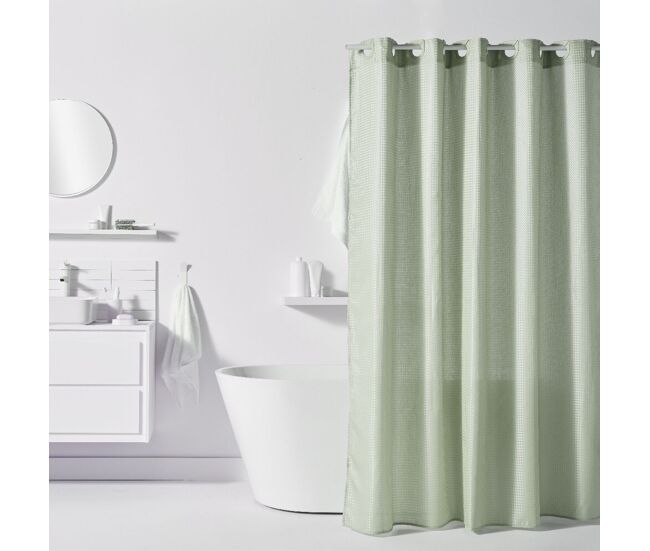 Cortina baño jacquard 180x200cm color verde