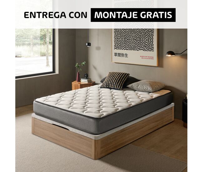 Pack ahorro 90x190cm visco y canapé roble somnalis
