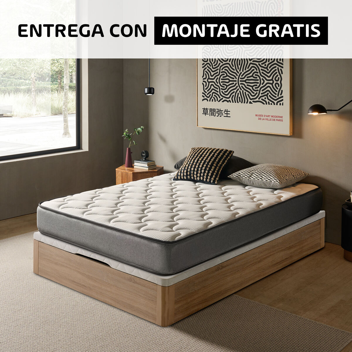 Pack AHORRO visco y canapé madera SOMNALIS