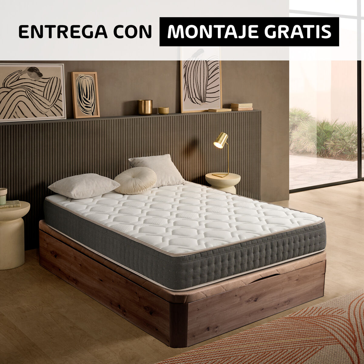 Pack ESTANDAR visco y canapé roble SOMNALIS