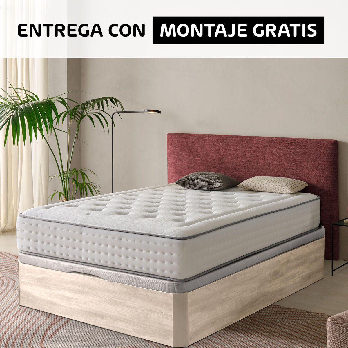 Pack one 150x190cm muelles y visco y canapé artico somnalis