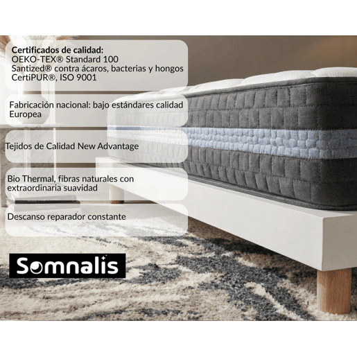 Colchão viscogel DUO BIO THERMAL 200x200cm SOMNALIS 31cm Colchão viscogel DUO BIO THERMAL 200x200cm SOMNALIS 31cm