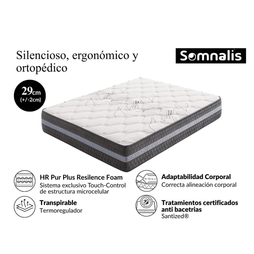 Colchão viscogel DUO BIO THERMAL 200x200cm SOMNALIS 31cm Colchão viscogel DUO BIO THERMAL 200x200cm SOMNALIS 31cm