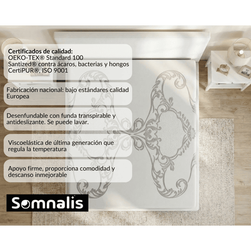 Colchão visco luxe desenfundable MEMORY TOUCH 180x200cm SOMNALIS