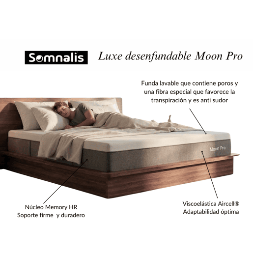 Colchão visco luxe desenfundable MOON PRO 160x200cm SOMNALIS Colchão visco luxe desenfundable MOON PRO 160x200cm SOMNALIS