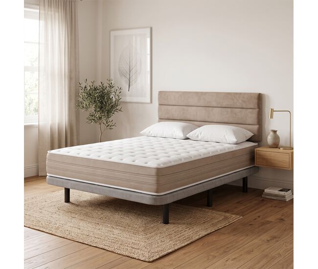 Pack colchón pocket duo y base titan gris 90x190cm